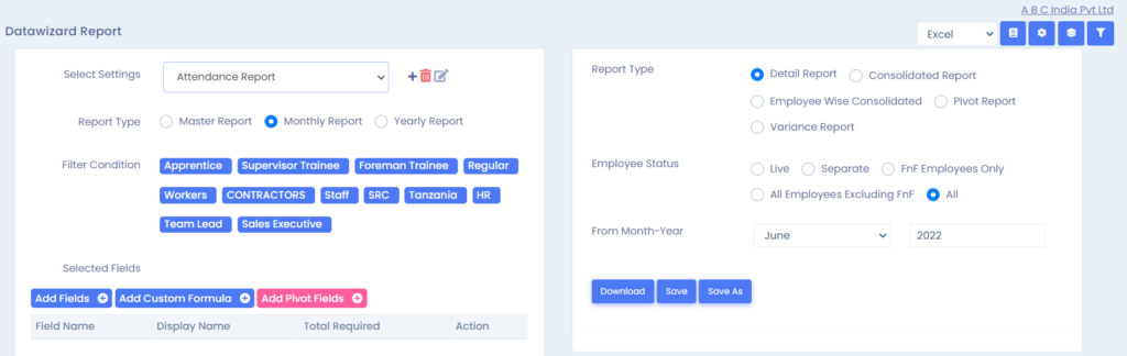 Variance Report