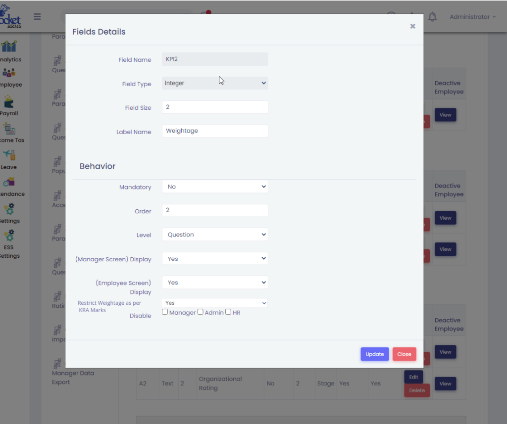 Define KPI Fields