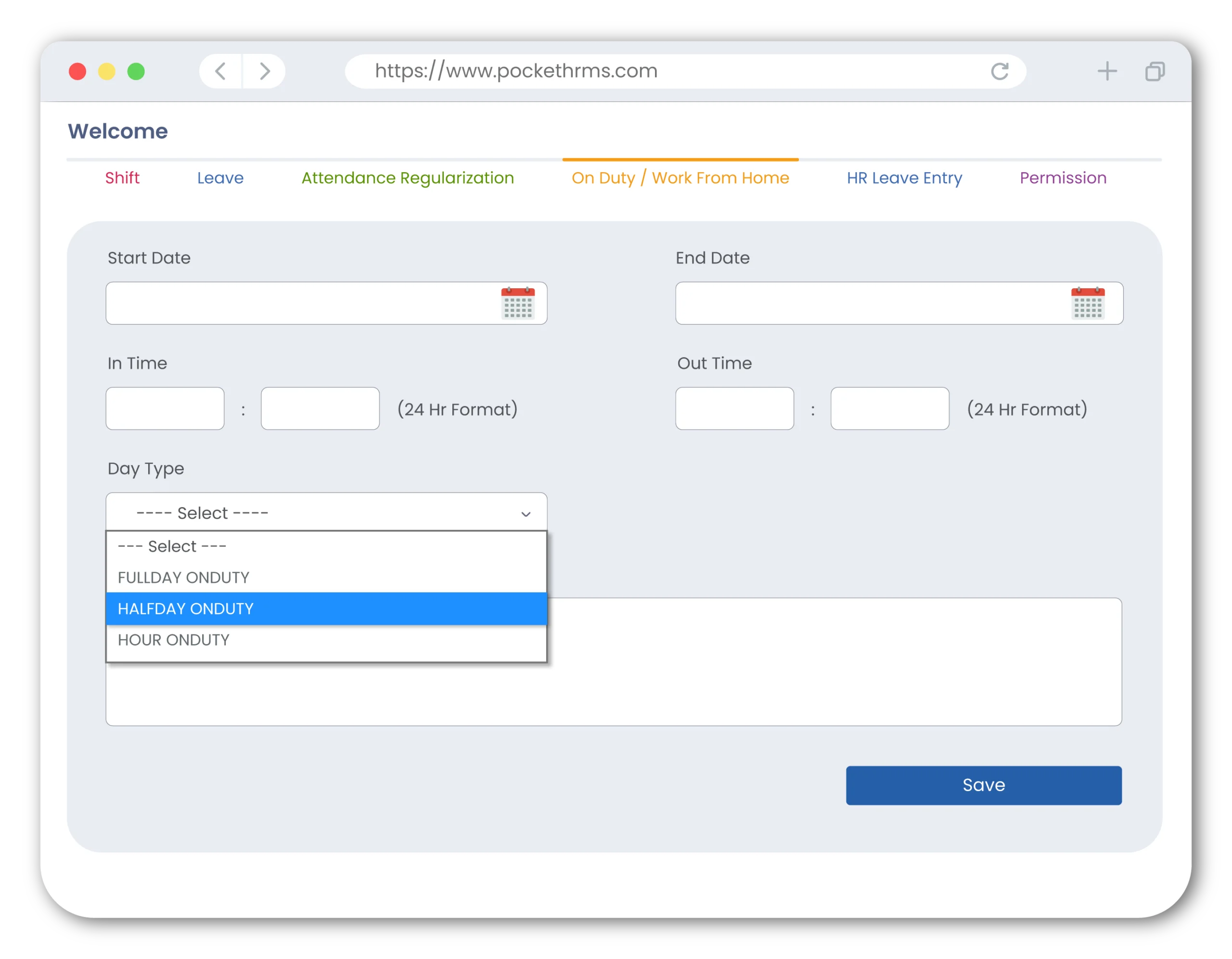 On-duty and WFH Integration​