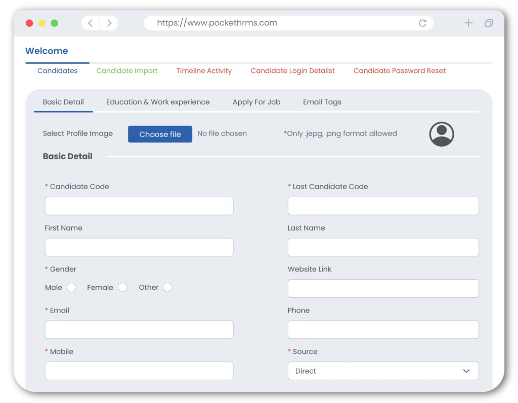 Candidate Self Service Portal