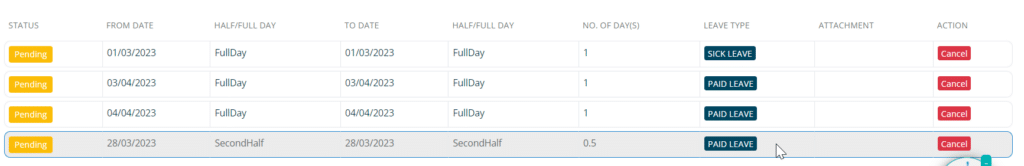 Attendance report 