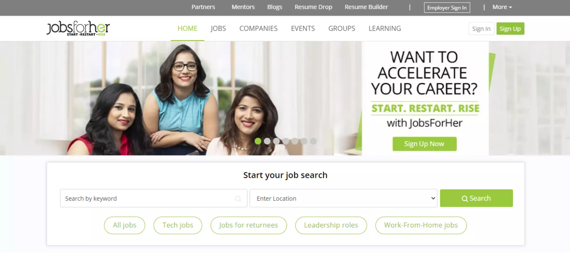 Jobs for Her Job Portal Image