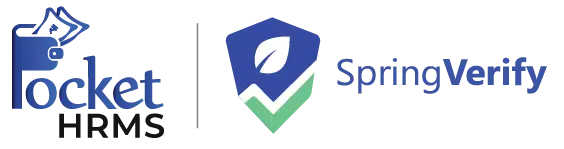Pocket HRMS x SpringVerify Logo