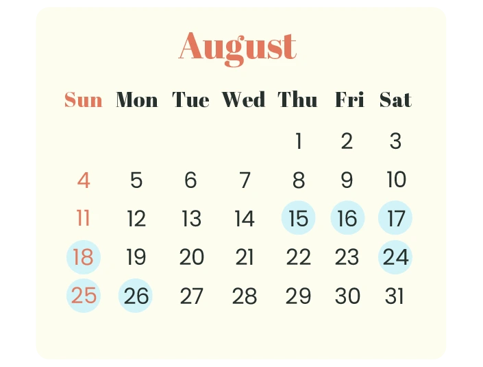 Long Weekend In August 2024