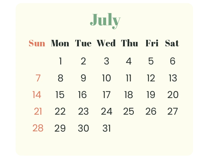 Long Weekend In July 2024