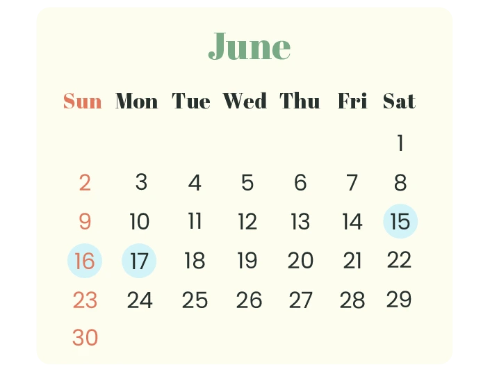 Long Weekend In June 2024