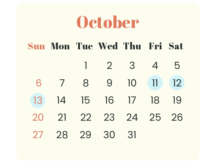 Long Weekend In October 2024 India