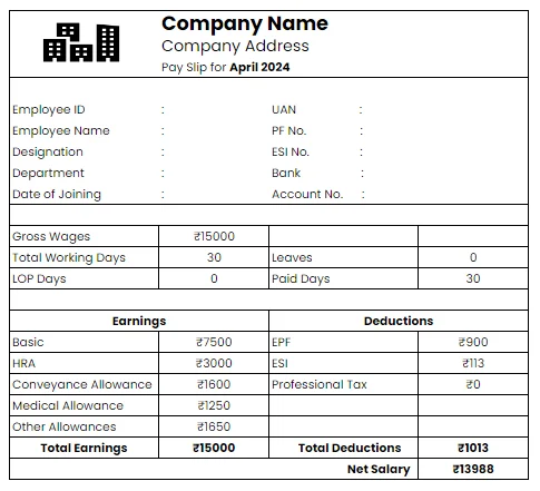 Salary Slip Format