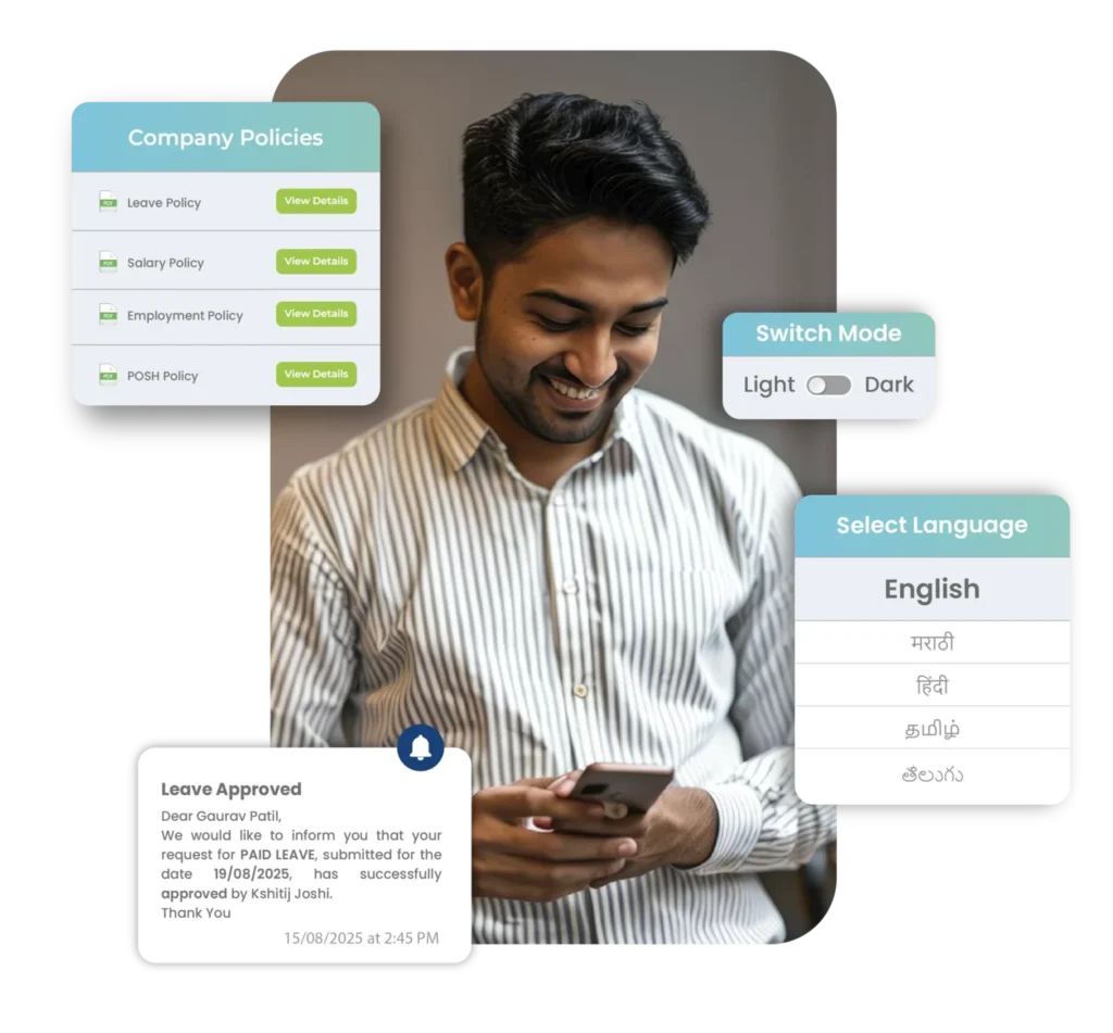 engaging hrms mobile app