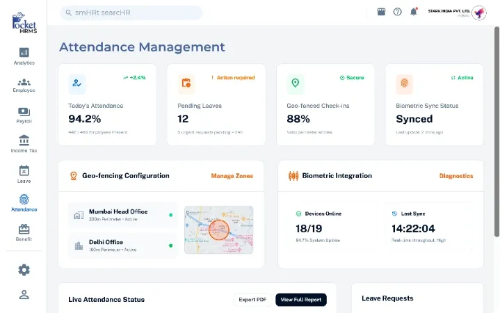 Attendance Management Dashboard