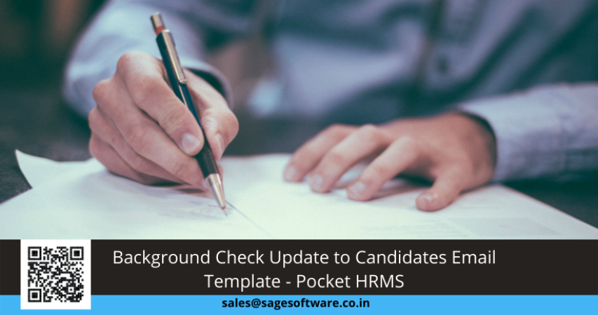 Background Check Update to Candidates Email Template - Pocket HRMS