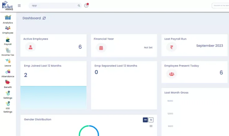 Pocket HRMS​ Dashboard Img