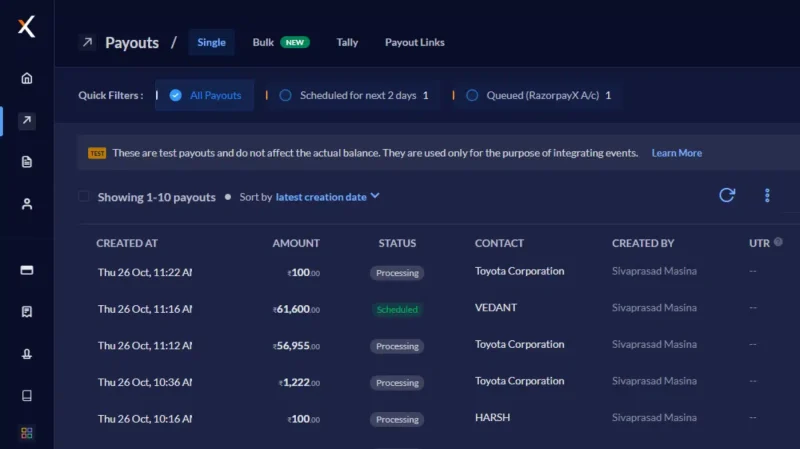 Razorpayx Payroll Dashboard